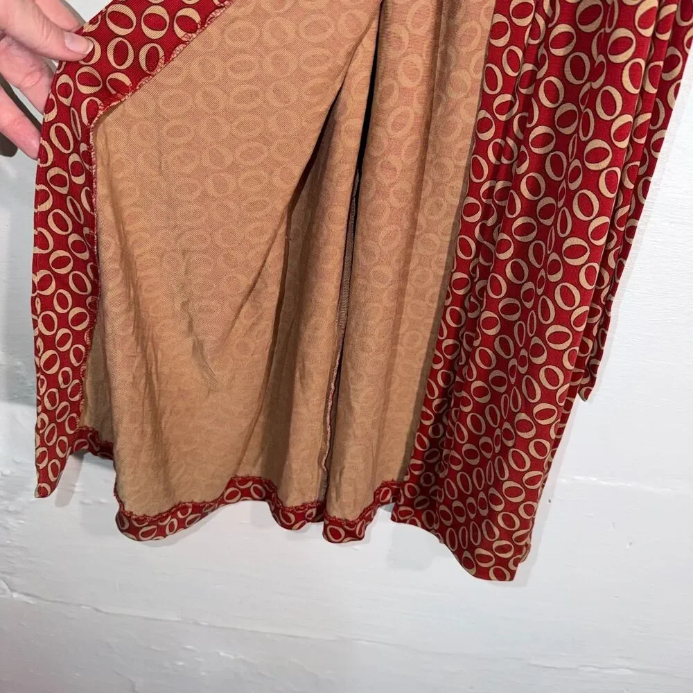 Diane Von Furstenberg Rust Red Printed Wrap Midi Dress - Picture 6 of 8